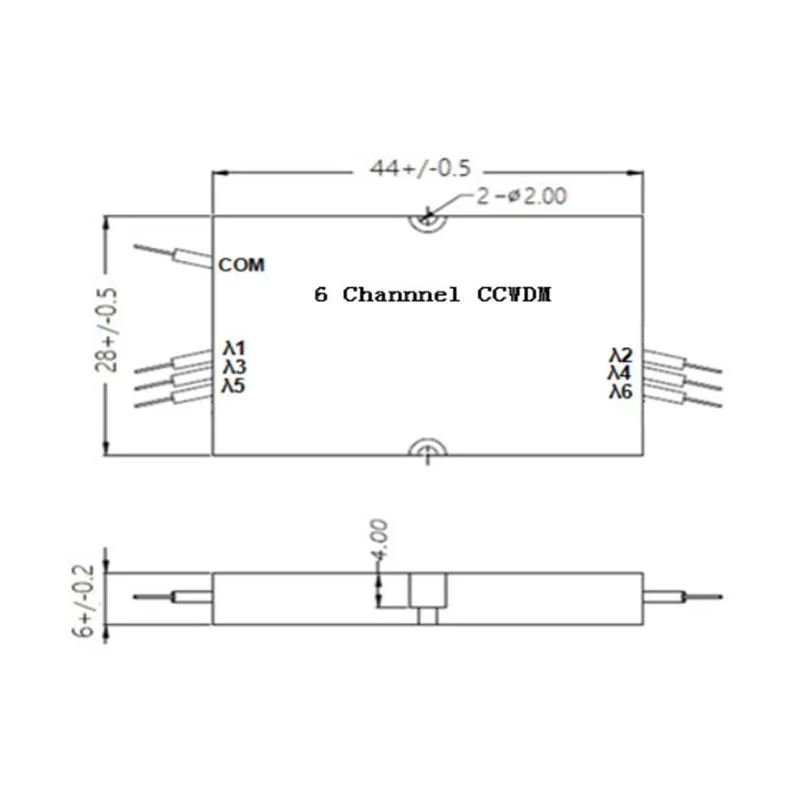 6 kanalo kompaktiškas CWDM (CCWDM)